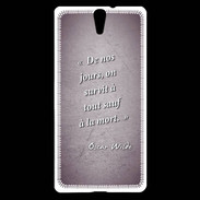 Coque Sony Xperia C5 Survie mort Violet Citation Oscar Wilde