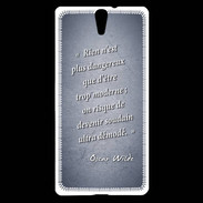 Coque Sony Xperia C5 Trop moderne Bleu Citation Oscar Wilde