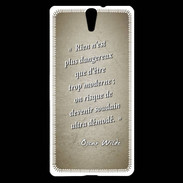 Coque Sony Xperia C5 Trop moderne Sepia Citation Oscar Wilde