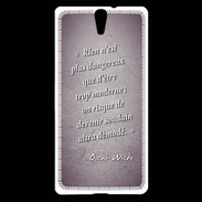 Coque Sony Xperia C5 Trop moderne Violet Citation Oscar Wilde
