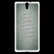 Coque Sony Xperia C5 Trop moderne Vert Citation Oscar Wilde