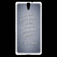 Coque Sony Xperia C5 Vérité pure Bleu Citation Oscar Wilde