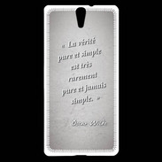 Coque Sony Xperia C5 Vérité pure Gris Citation Oscar Wilde