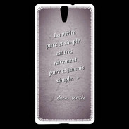 Coque Sony Xperia C5 Vérité pure Violet Citation Oscar Wilde