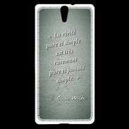 Coque Sony Xperia C5 Vérité pure Vert Citation Oscar Wilde