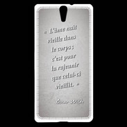 Coque Sony Xperia C5 Ame nait Gris Citation Oscar Wilde