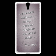 Coque Sony Xperia C5 Ame nait Violet Citation Oscar Wilde