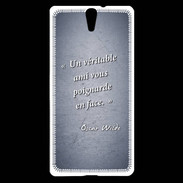 Coque Sony Xperia C5 Ami poignardée Bleu Citation Oscar Wilde