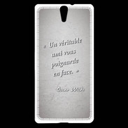 Coque Sony Xperia C5 Ami poignardée Gris Citation Oscar Wilde