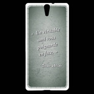 Coque Sony Xperia C5 Ami poignardée Vert Citation Oscar Wilde