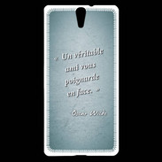 Coque Sony Xperia C5 Ami poignardée Turquoise Citation Oscar Wilde