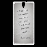 Coque Sony Xperia C5 Avis gens Gris Citation Oscar Wilde