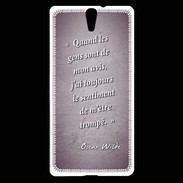 Coque Sony Xperia C5 Avis gens violet Citation Oscar Wilde