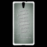 Coque Sony Xperia C5 Avis gens Vert Citation Oscar Wilde