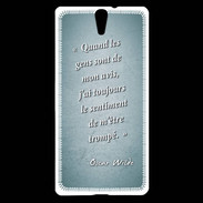 Coque Sony Xperia C5 Avis gens Turquoise Citation Oscar Wilde