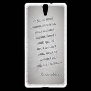 Coque Sony Xperia C5 Bons heureux Gris Citation Oscar Wilde