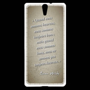 Coque Sony Xperia C5 Bons heureux Sepia Citation Oscar Wilde