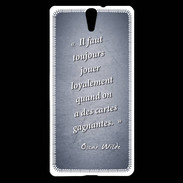 Coque Sony Xperia C5 Cartes gagnantes Bleu Citation Oscar Wilde