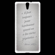 Coque Sony Xperia C5 Cartes gagnantes Gris Citation Oscar Wilde