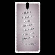 Coque Sony Xperia C5 Cartes gagnantes Rose Citation Oscar Wilde