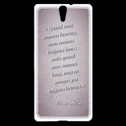 Coque Sony Xperia C5 Bons heureux Rose Citation Oscar Wilde