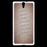 Coque Sony Xperia C5 Cartes gagnantes Rouge Citation Oscar Wilde