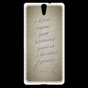 Coque Sony Xperia C5 Cartes gagnantes Sepia Citation Oscar Wilde