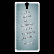 Coque Sony Xperia C5 Cartes gagnantes Turquoise Citation Oscar Wilde