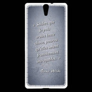 Coque Sony Xperia C5 Croire Bleu Citation Oscar Wilde