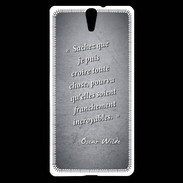 Coque Sony Xperia C5 Croire Noir Citation Oscar Wilde