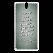 Coque Sony Xperia C5 Croire Vert Citation Oscar Wilde