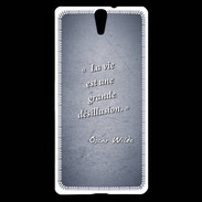 Coque Sony Xperia C5 Désillusion vie Bleu Citation Oscar Wilde