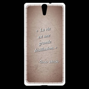 Coque Sony Xperia C5 Désillusion vie Rouge Citation Oscar Wilde