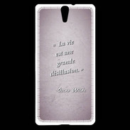 Coque Sony Xperia C5 Désillusion vie Rose Citation Oscar Wilde