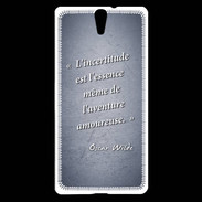 Coque Sony Xperia C5 Incertitude amour Bleu Citation Oscar Wilde