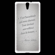 Coque Sony Xperia C5 Incertitude amour Gris Citation Oscar Wilde