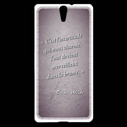 Coque Sony Xperia C5 Incertitude amour Violet Citation Oscar Wilde