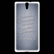 Coque Sony Xperia C5 Incertitude Bleu Citation Oscar Wilde