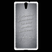 Coque Sony Xperia C5 Incertitude Noir Citation Oscar Wilde