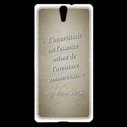 Coque Sony Xperia C5 Incertitude Sepia Citation Oscar Wilde