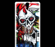 Coque Sony Xperia C5 Tête de mort Graffiti couleur