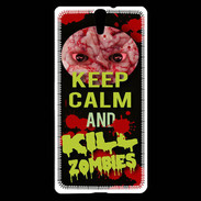 Coque Sony Xperia C5 Keep Calm and Kill Zombies Noir