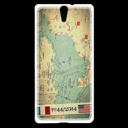 Coque Sony Xperia C5 Débarquement Normandie Carte ZG