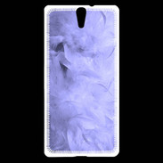 Coque Sony Xperia C5 Effet de plumes bleues PR