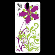 Coque Sony Xperia C5 motif floral vert