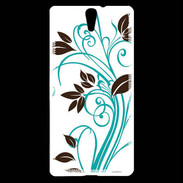 Coque Sony Xperia C5 motif floral bleu clair