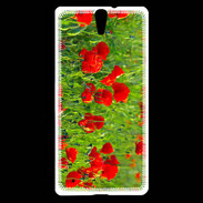 Coque Sony Xperia C5 DP champs de coquelicots