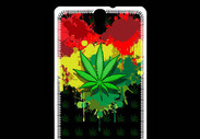 Coque Sony Xperia C5 Feuille de cannabis et cœur Rasta