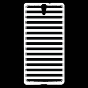 Coque Sony Xperia C5 rayures noires et blanches
