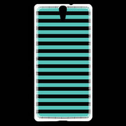 Coque Sony Xperia C5 rayures noires et bleues